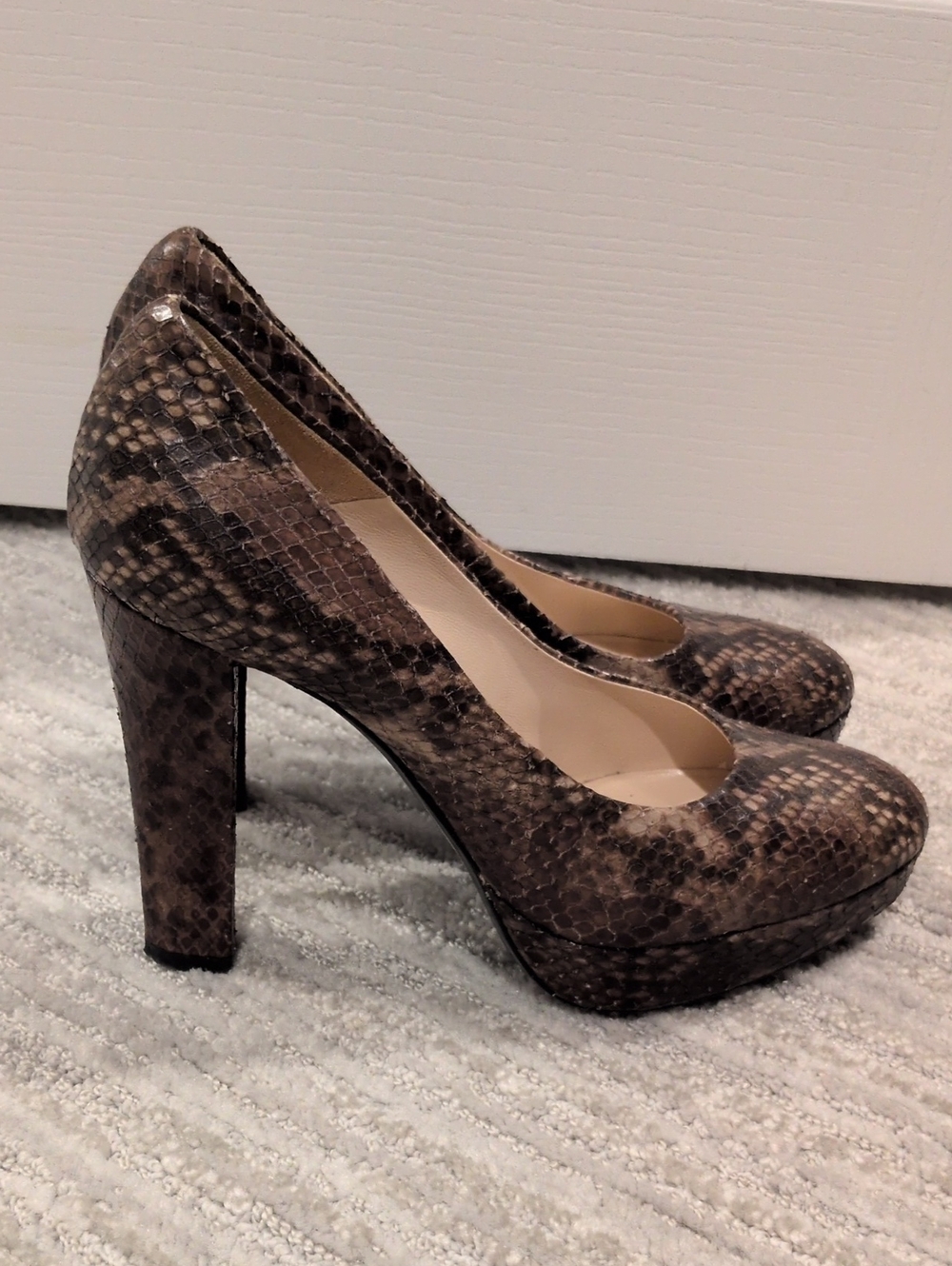 Roberto Festa Milano Brown Snakeskin Pumps – Size 37.5 / US 7.5